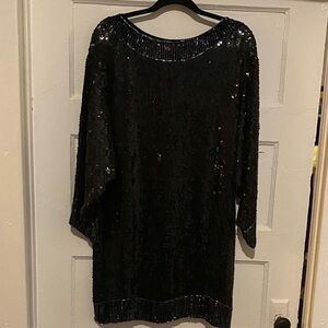 Festive Black Sequin Dress